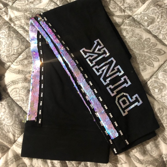 Victoria secrets PINK sequin yoga leggings - Picture 1 of 3